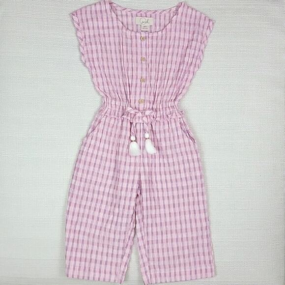 Peek Janice Jumpsuit in Pink Plaid Toddler Kid 2T - Picture 1 of 16